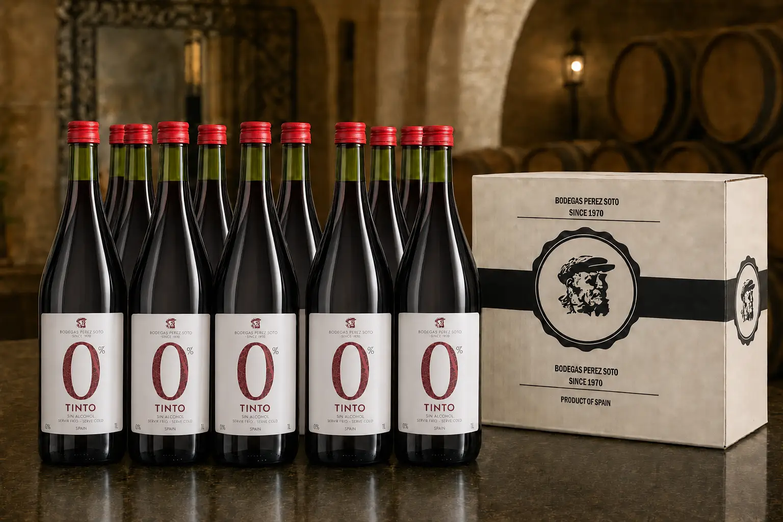 Bebida Refrescante "Mosto Tinto" Uva y Manzana Caja 12 Botellas 1 Litro