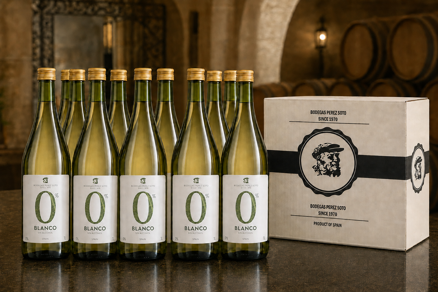 Bebida Refrescante "Mosto" Blanco Uva y Manzana Caja 12 Botellas 1 Litro