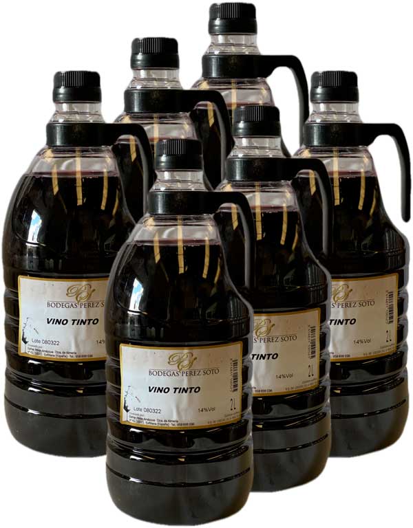 Vino Tinto Especial Caja de 6 Garrafas de 2 Litros