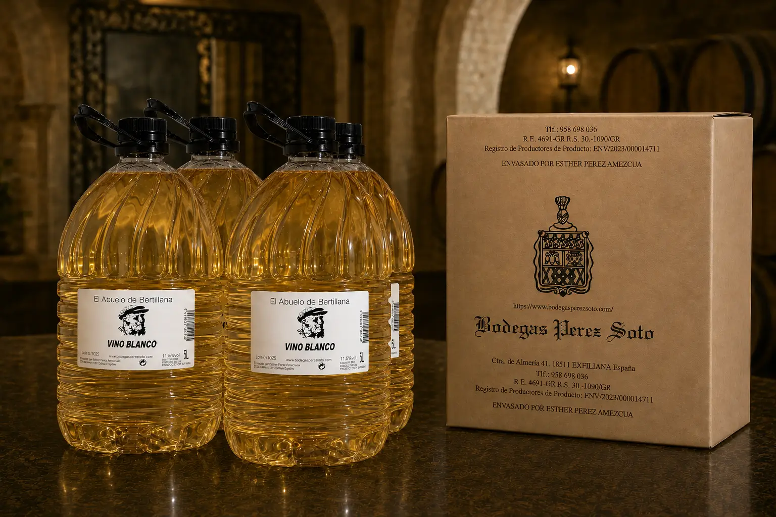 Vino Blanco Caja de 4 Garrafas 5 Litros