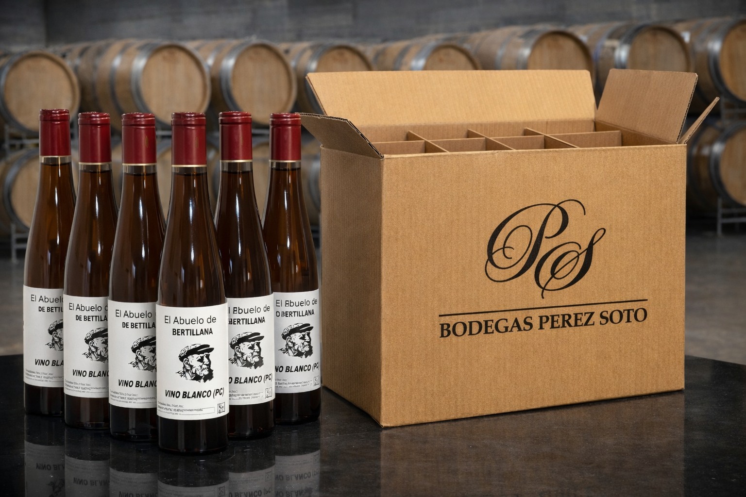Botella 75 cl Vino Blanco Palo Cortado.